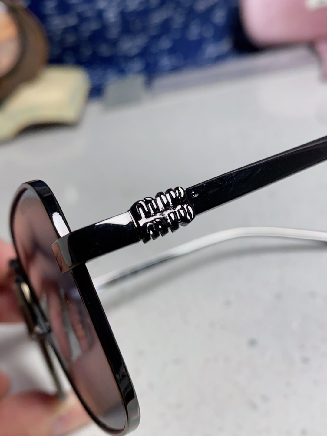 Miu Miu Metal Square Gray Lens Sunglasses for Men & Women - 867226 - detail image 7