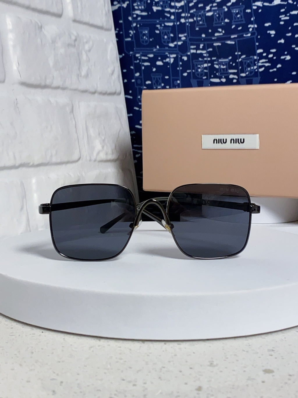 Miu Miu Metal Square Gray Lens Sunglasses for Men & Women - 158617 - detail image 2