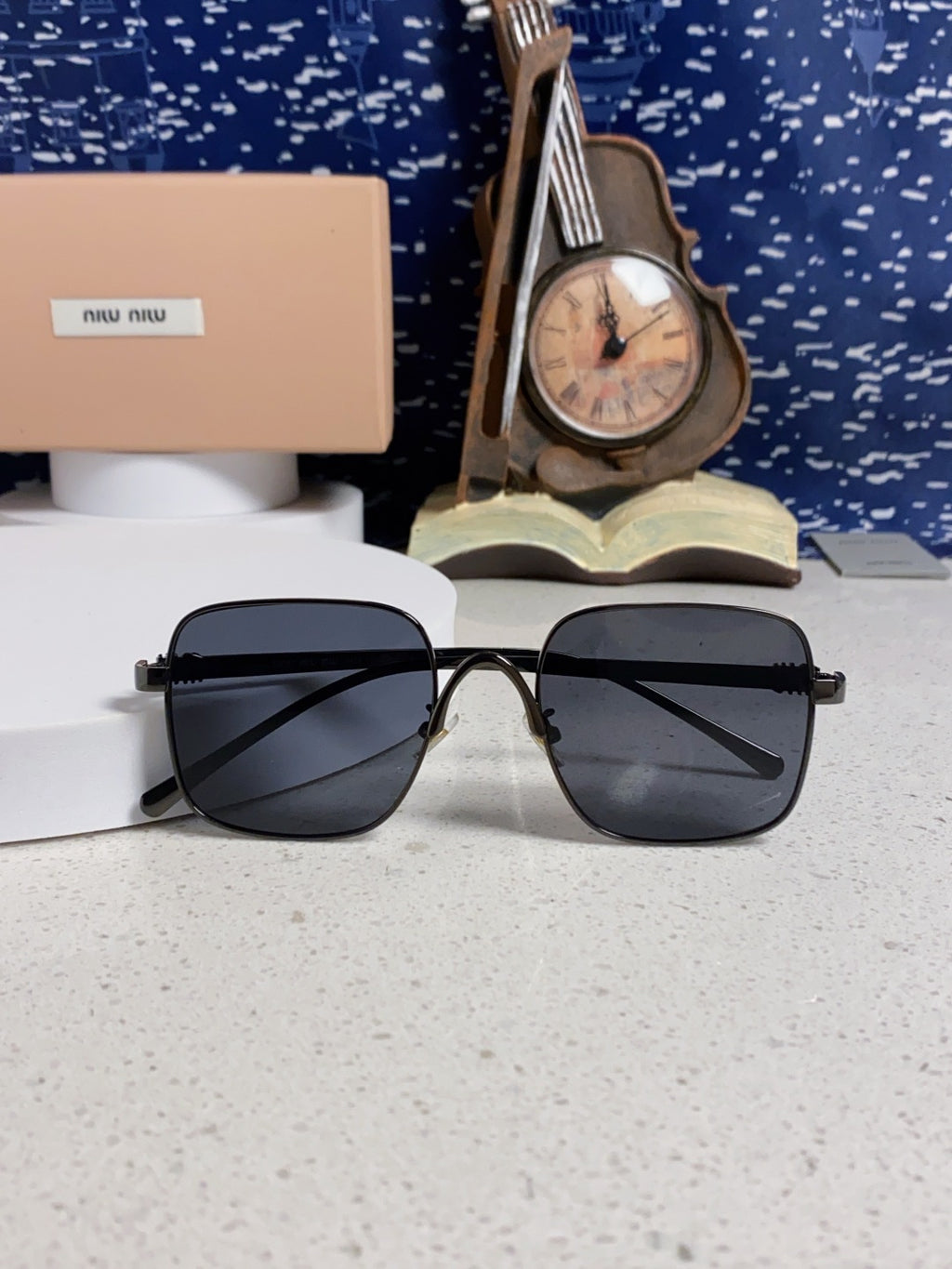 Miu Miu Metal Square Gray Lens Sunglasses for Men & Women - 867226 - detail image 9
