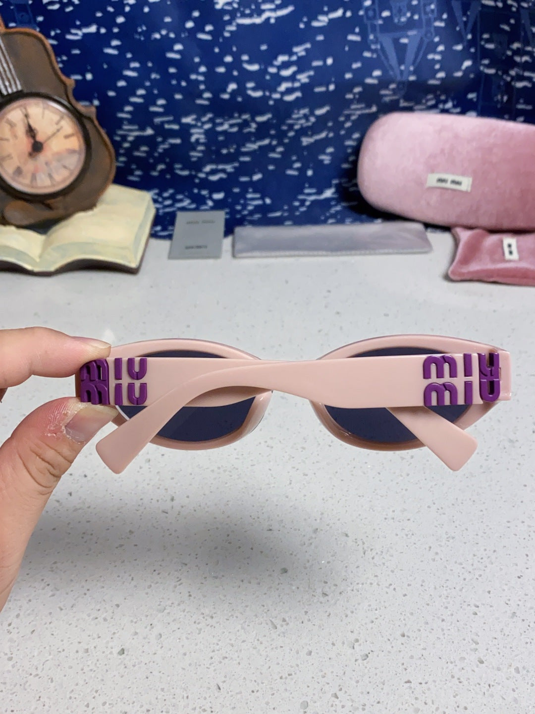 Miu Miu Cat-Eye Blue Lens Sunglasses for Women - 867215 - detail image 5