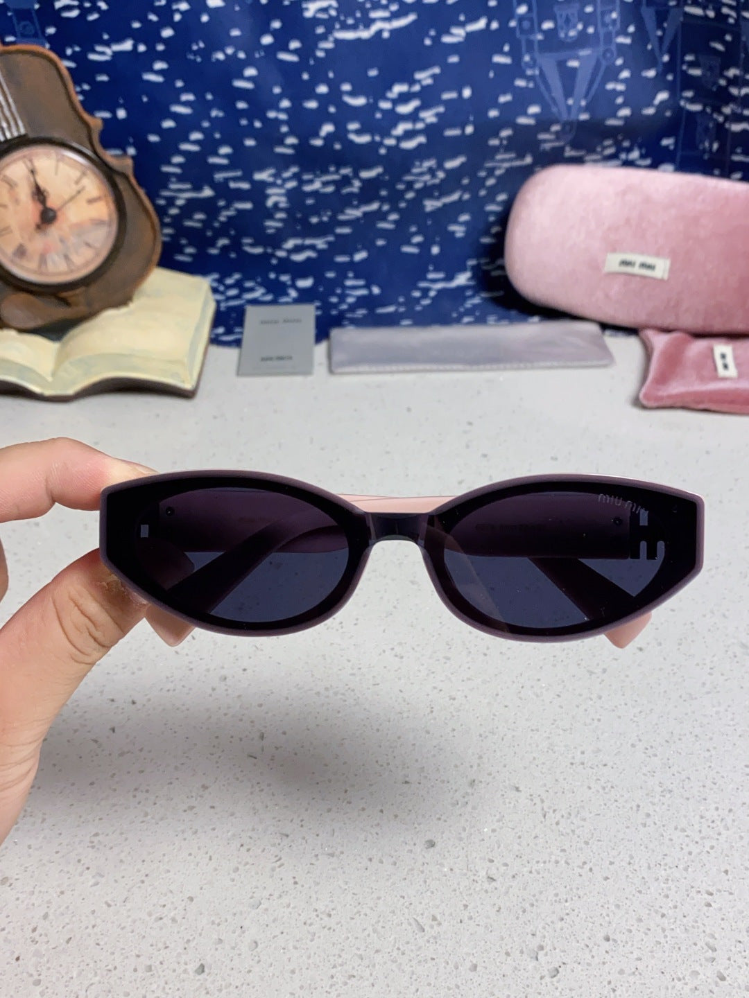Miu Miu Cat-Eye Blue Lens Sunglasses for Women - 158606 - detail image 4