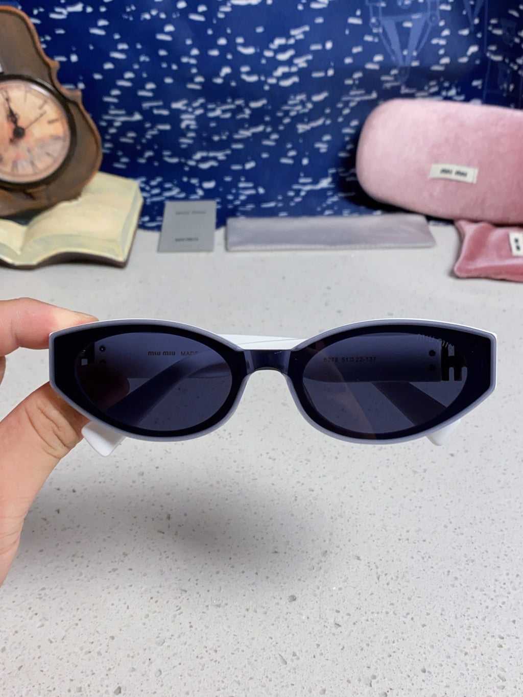 Miu Miu Cat-Eye Blue Lens Sunglasses for Women - 158609 - detail image 4