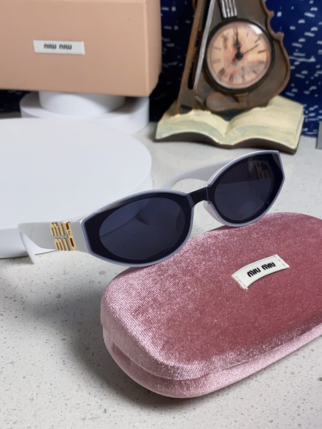 Miu Miu Cat-Eye Blue Lens Sunglasses for Women - 158609 - detail image 10