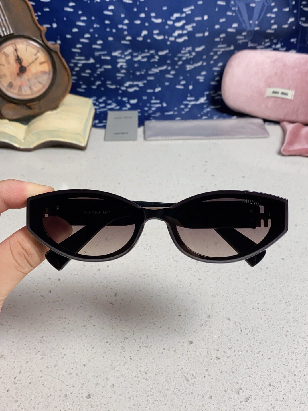Miu Miu Cat-Eye Silver Lens Sunglasses for Women - 158610 - detail image 4