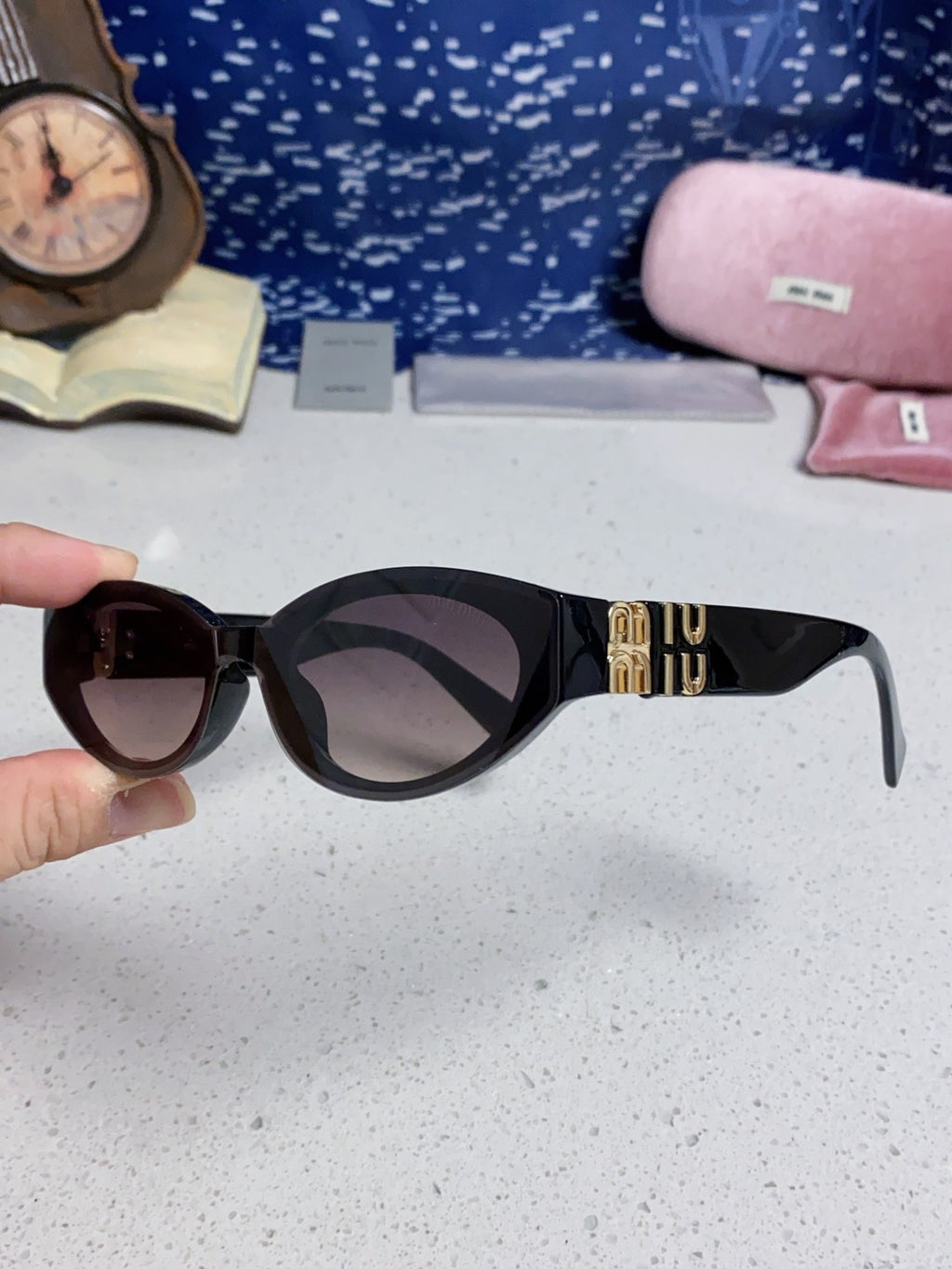 Miu Miu Cat-Eye Silver Lens Sunglasses for Women - 867219 - detail image 6