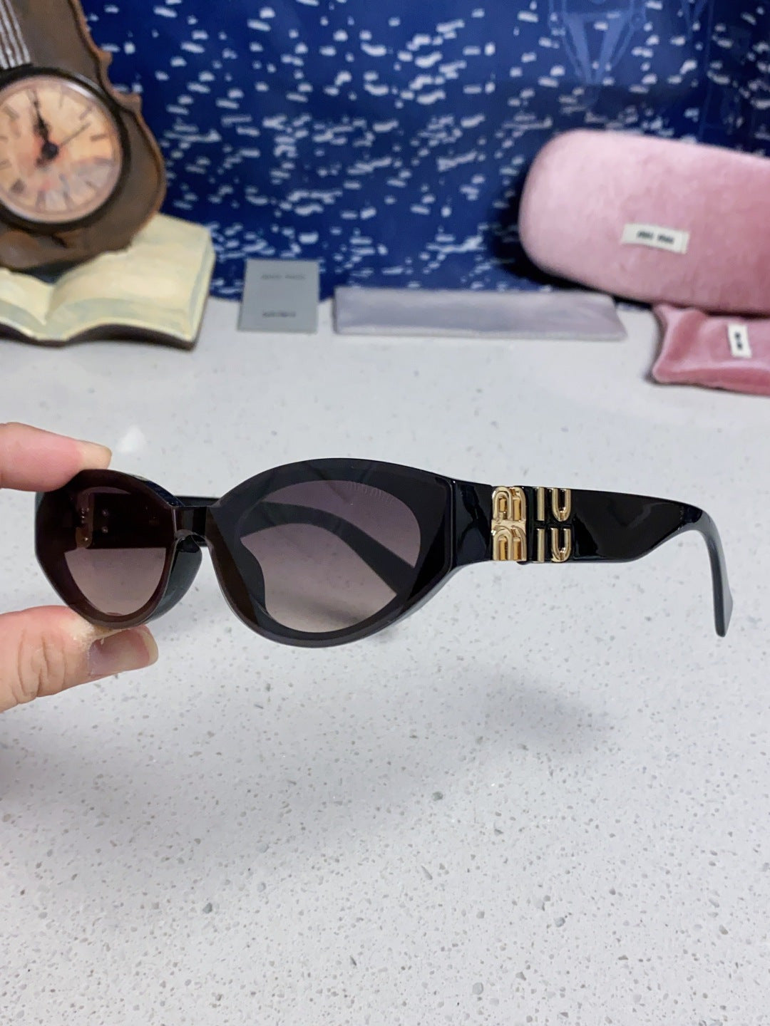 Miu Miu Cat-Eye Silver Lens Sunglasses for Women - 867219 - detail image 6