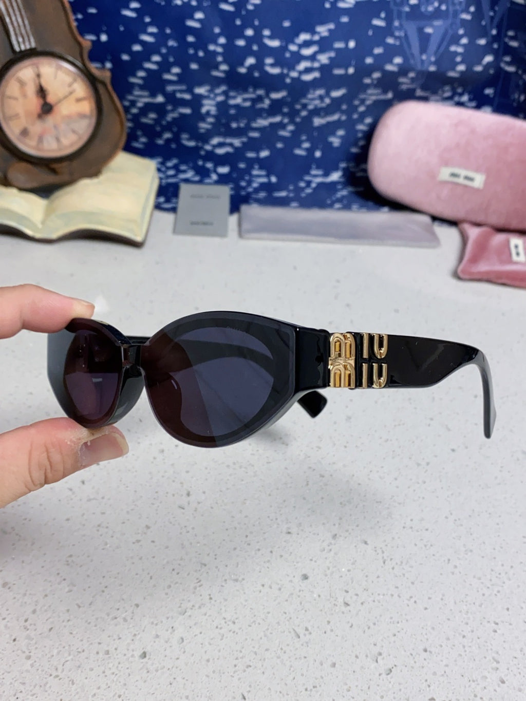 Miu Miu Cat-Eye Black Lens Sunglasses for Women - 158611 - detail image 6