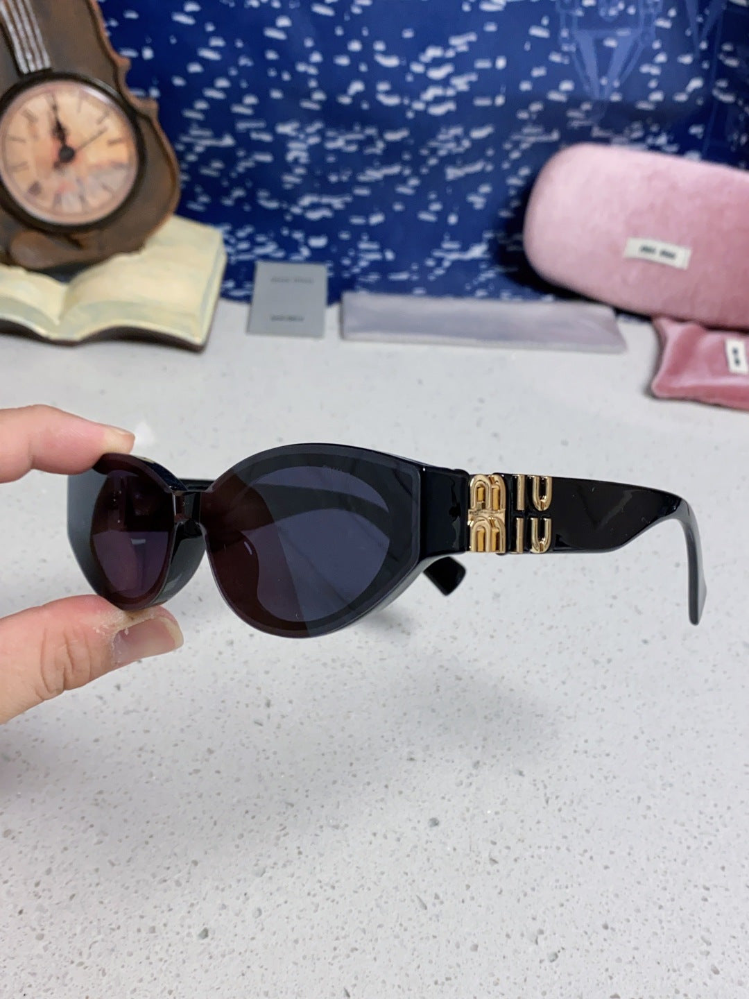 Miu Miu Cat-Eye Black Lens Sunglasses for Women - 158611 - detail image 6