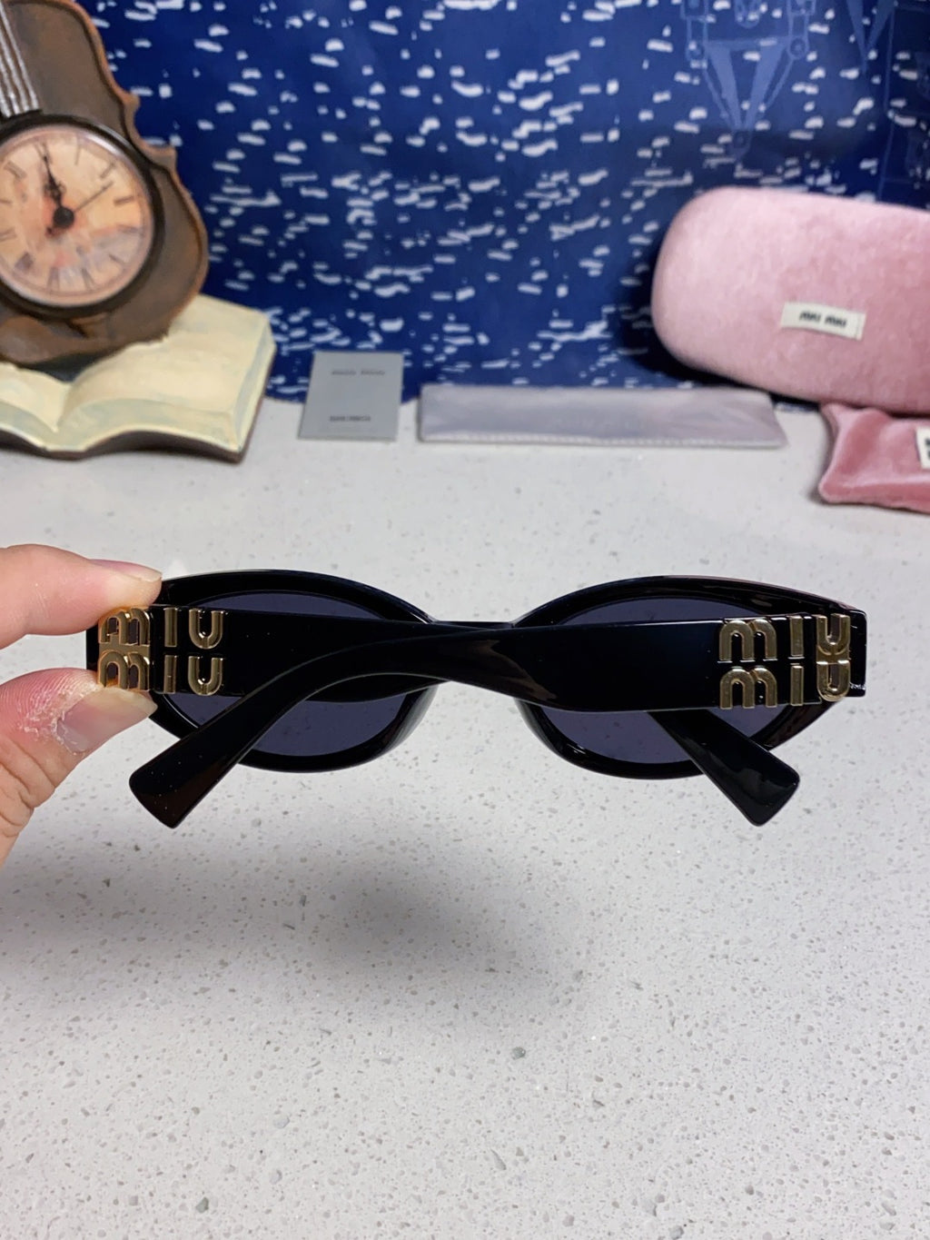 Miu Miu Cat-Eye Black Lens Sunglasses for Women - 867220 - detail image 5