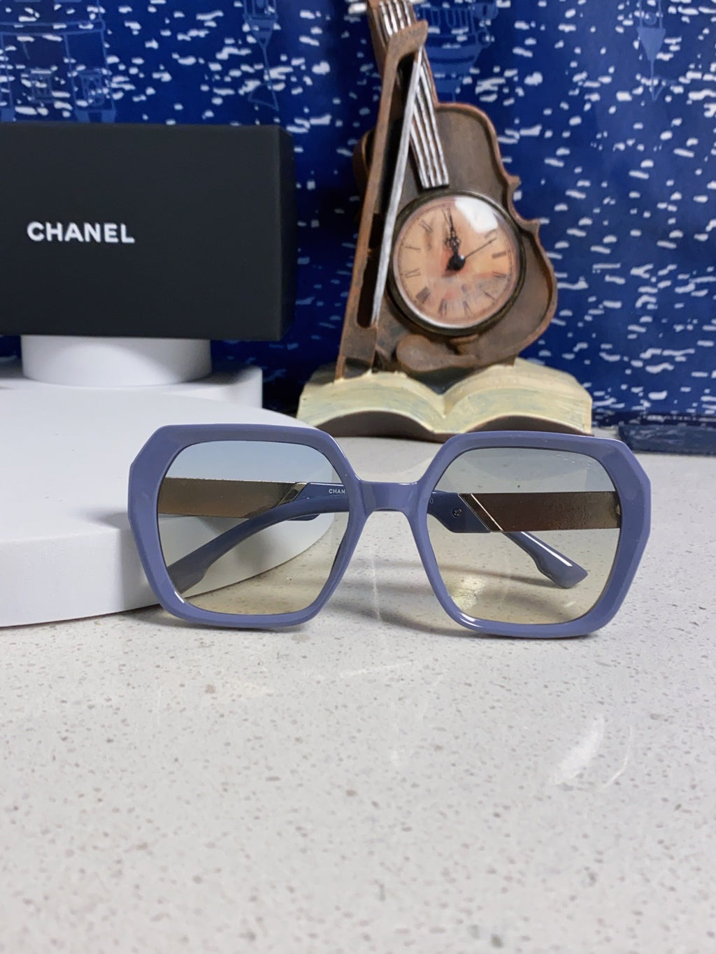 Chanel Polarized Square Silver Lens Sunglasses for Women - 431658 - detail image 9