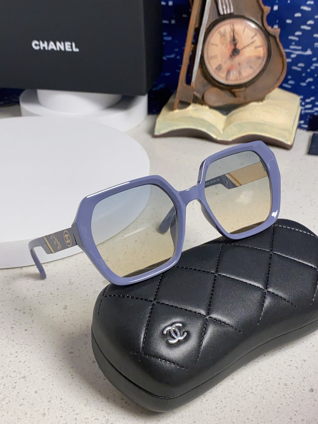 Chanel Polarized Square Silver Lens Sunglasses for Women - 158376 - detail image 10