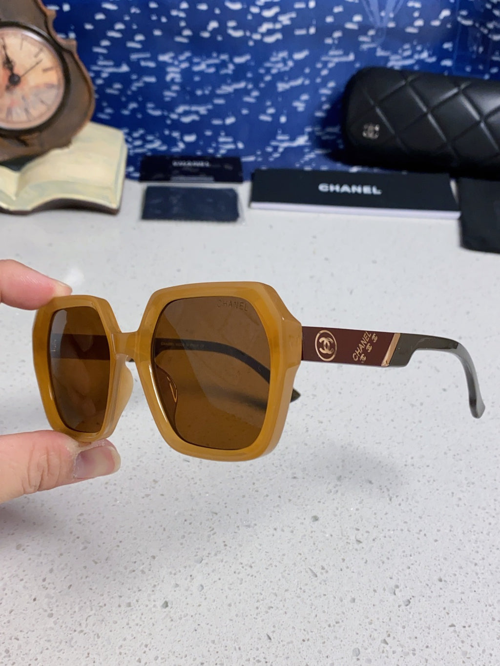 Chanel Polarized Square Brown Lens Sunglasses for Women - 867062 - detail image 6
