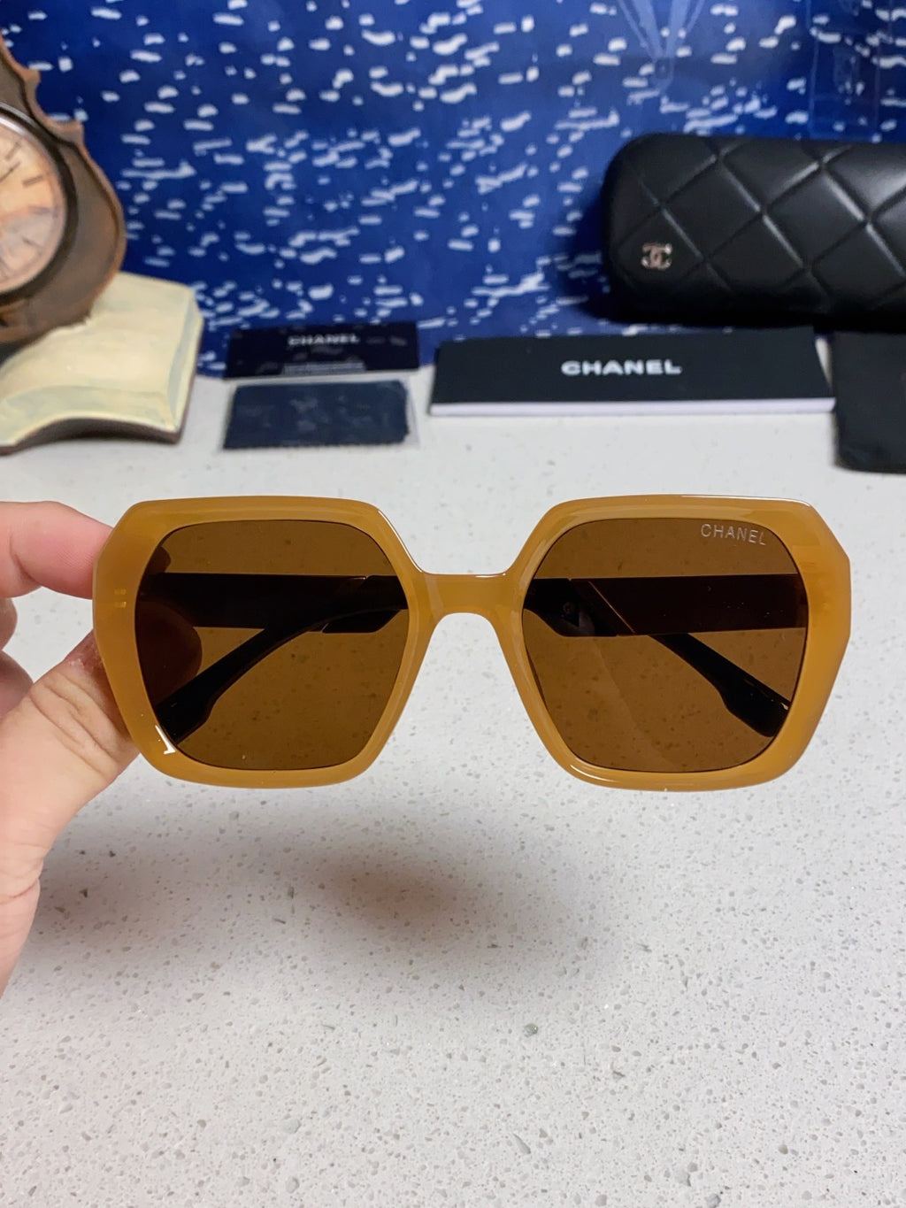 Chanel Polarized Square Brown Lens Sunglasses for Women - 158377 - detail image 4