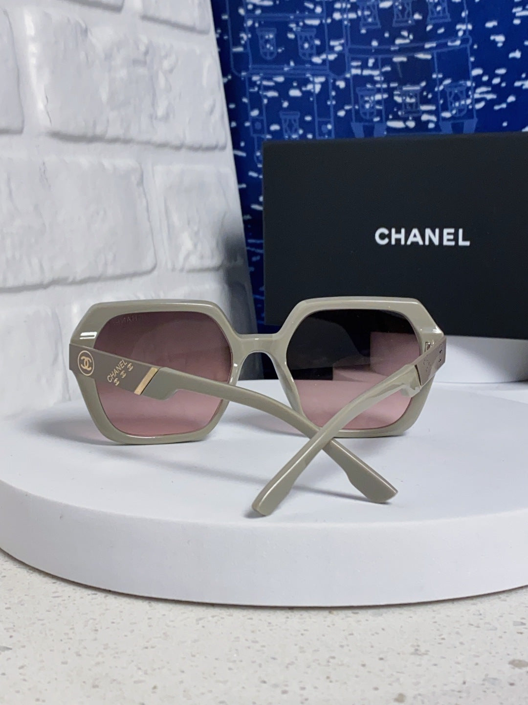 Chanel Polarized Square Silver Lens Sunglasses for Women - 158378 - detail image 3