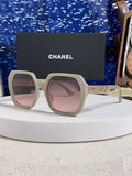 Chanel Polarized Square Silver Lens Sunglasses for Women