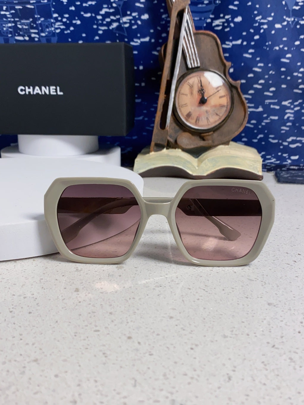 Chanel Polarized Square Silver Lens Sunglasses for Women - 867063 - detail image 9