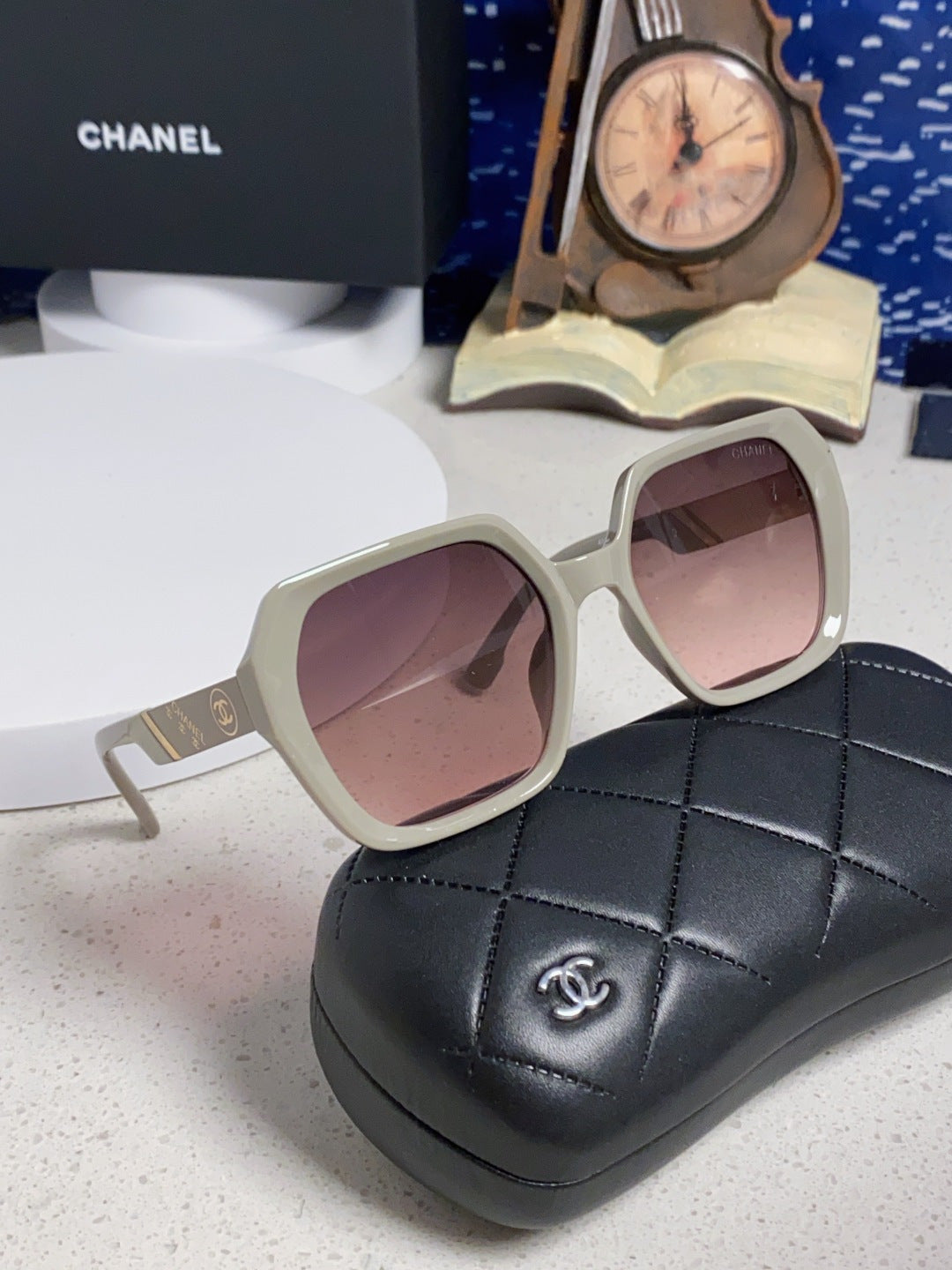 Chanel Polarized Square Silver Lens Sunglasses for Women - 867063 - detail image 10