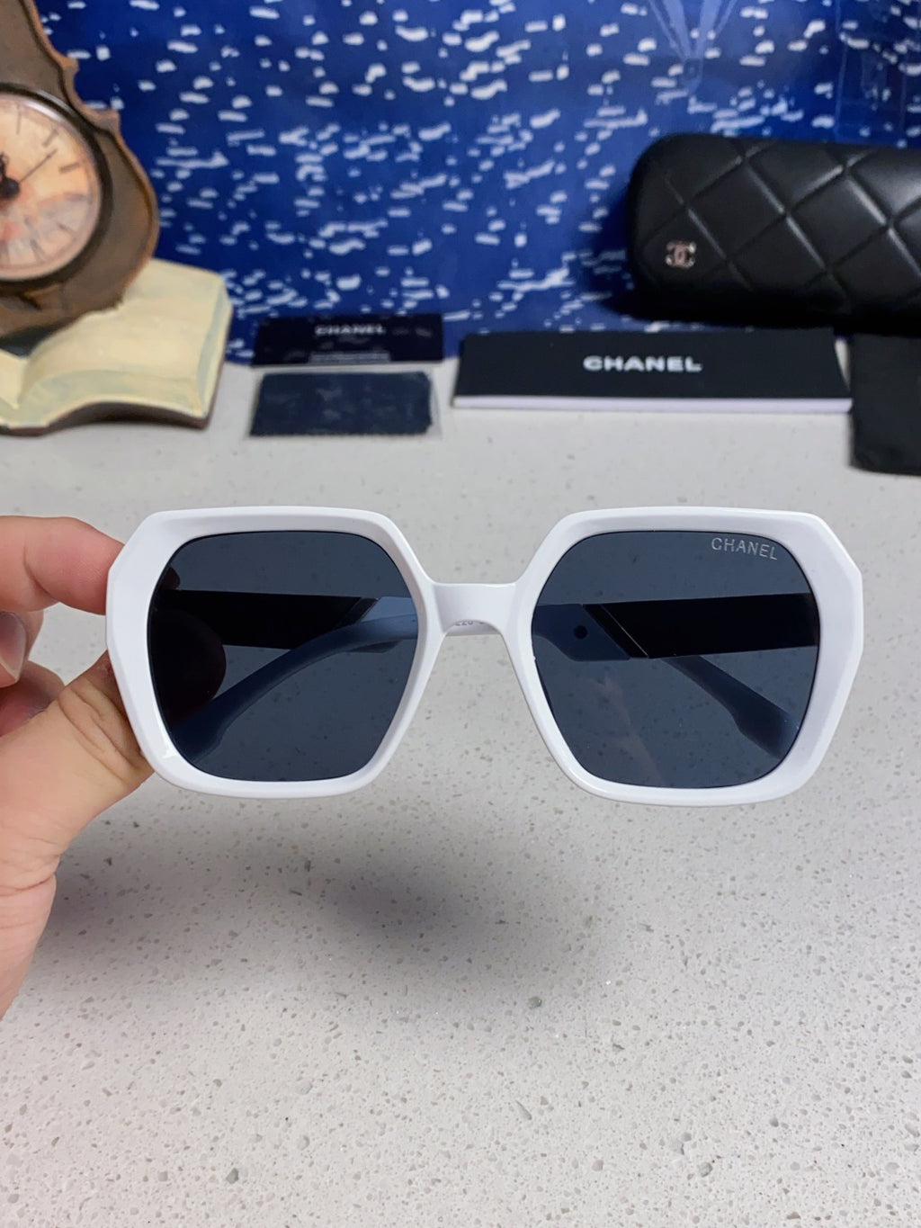 Chanel Polarized Square Black Lens Sunglasses for Women - 867064 - detail image 3