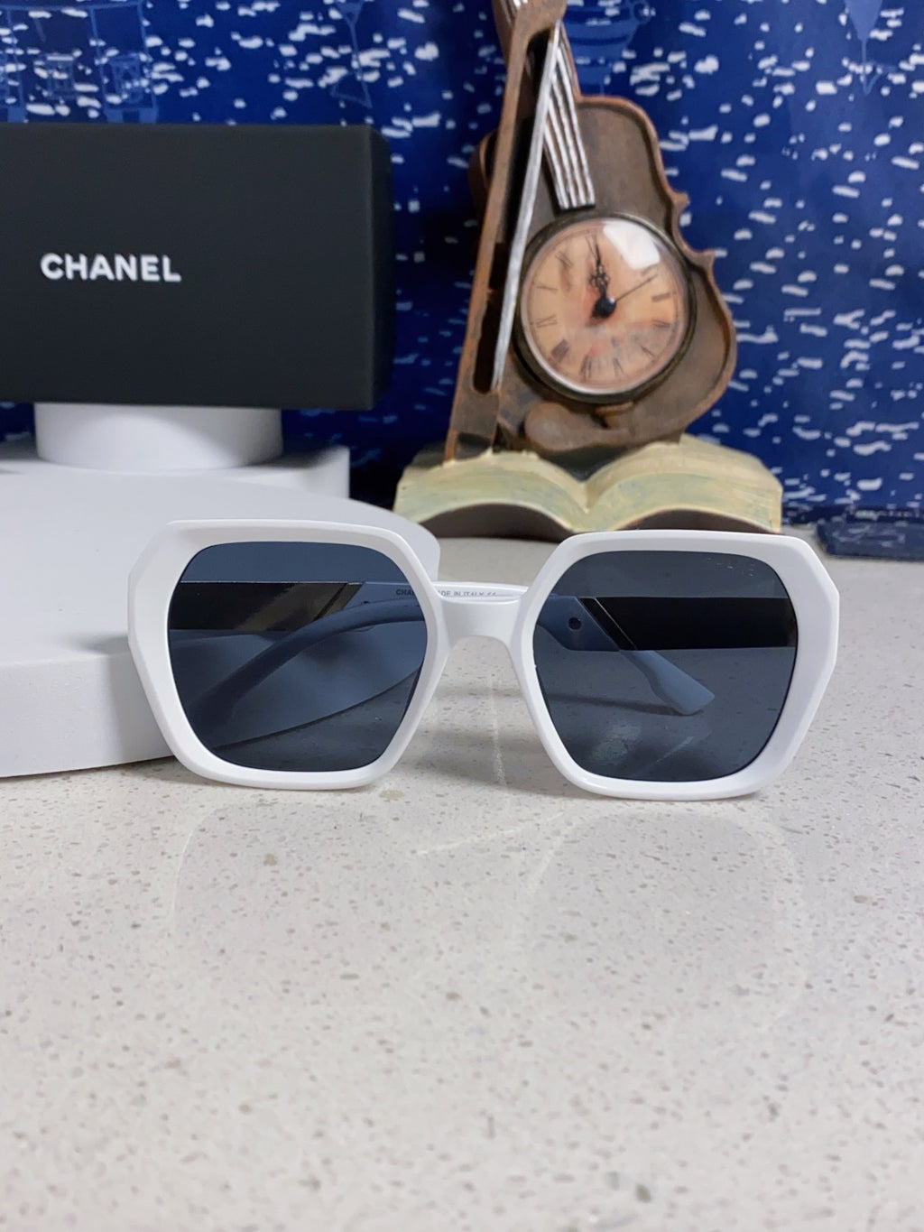 Chanel Polarized Square Black Lens Sunglasses for Women - 867064 - detail image 8