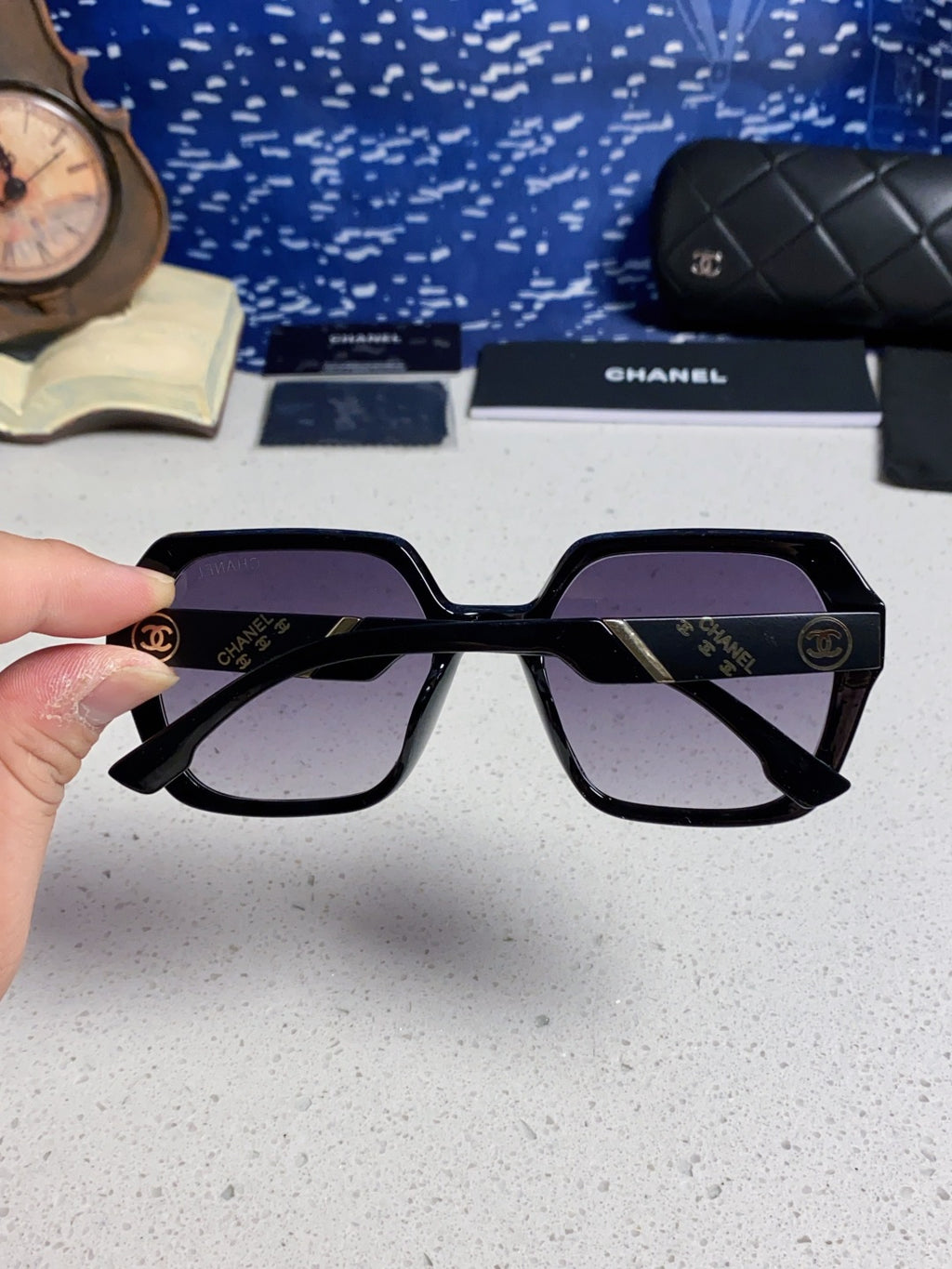 Chanel Polarized Square Gray Lens Sunglasses for Women - detail image 5