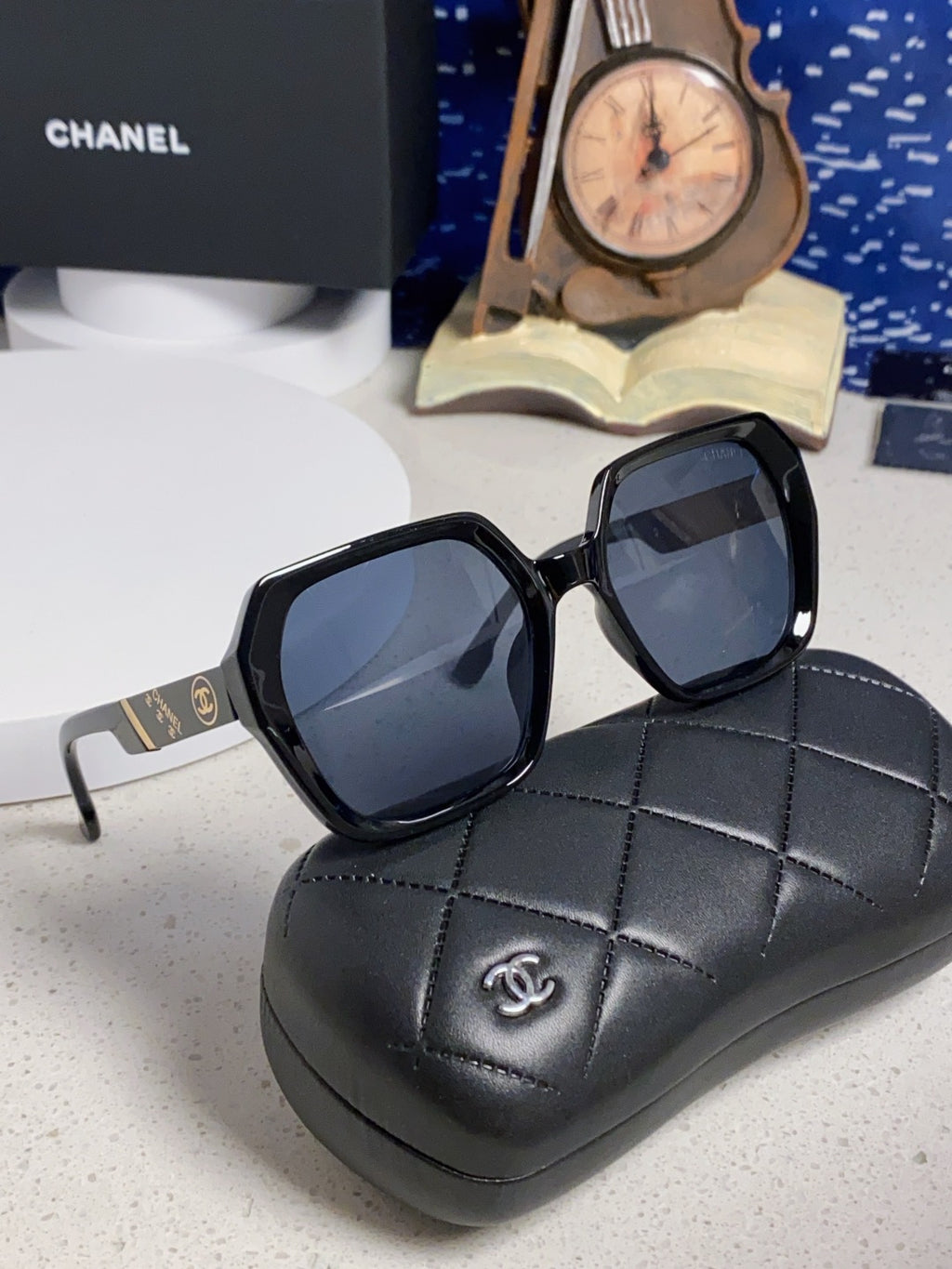 Chanel Polarized Square Blue Lens Sunglasses for Women - 867067 - detail image 10