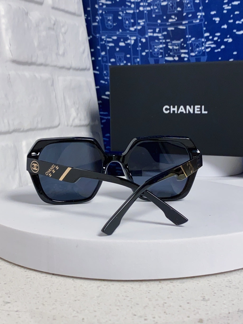 Chanel Polarized Square Blue Lens Sunglasses for Women - 158382 - detail image 3