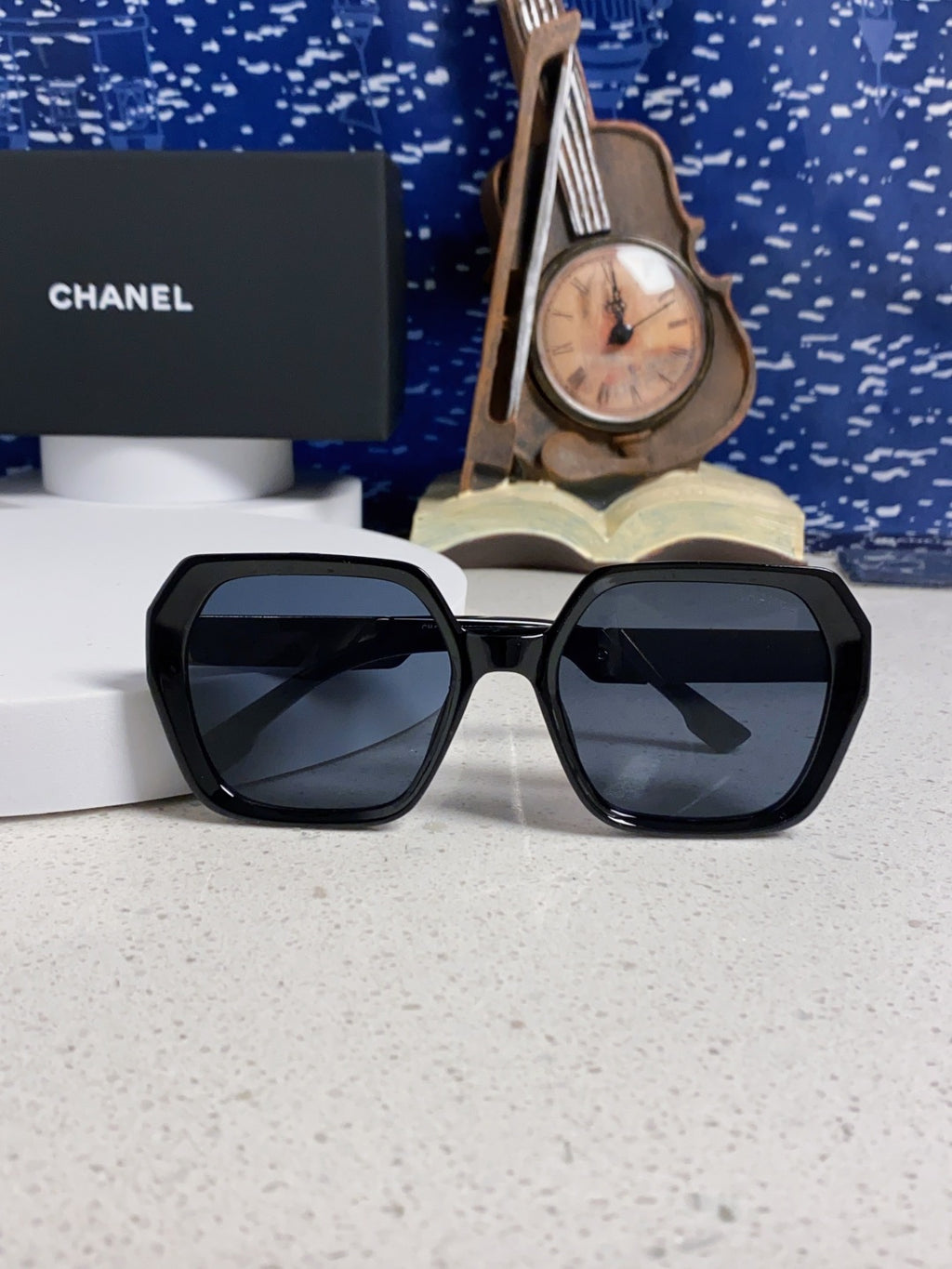 Chanel Polarized Square Blue Lens Sunglasses for Women - 867067 - detail image 9