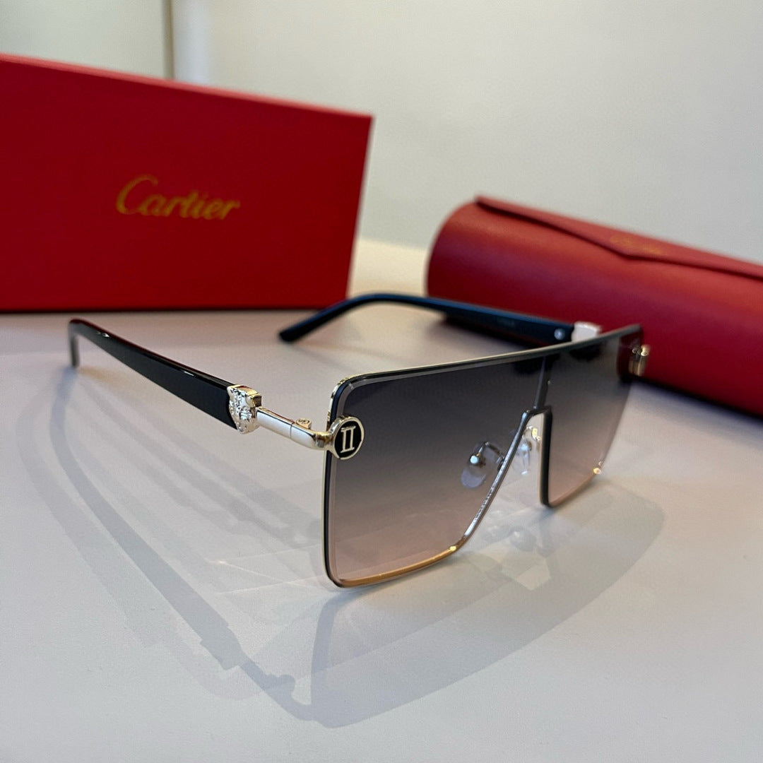 Cartier Lightweight Metal Rimless Silver Lens Sunglasses for Men & Wo - 935062