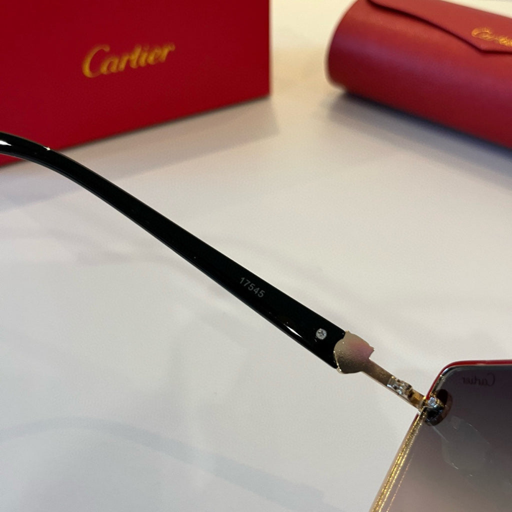 Cartier Lightweight Metal Rimless Silver Lens Sunglasses for Men & Wo - 935062 - detail image 7