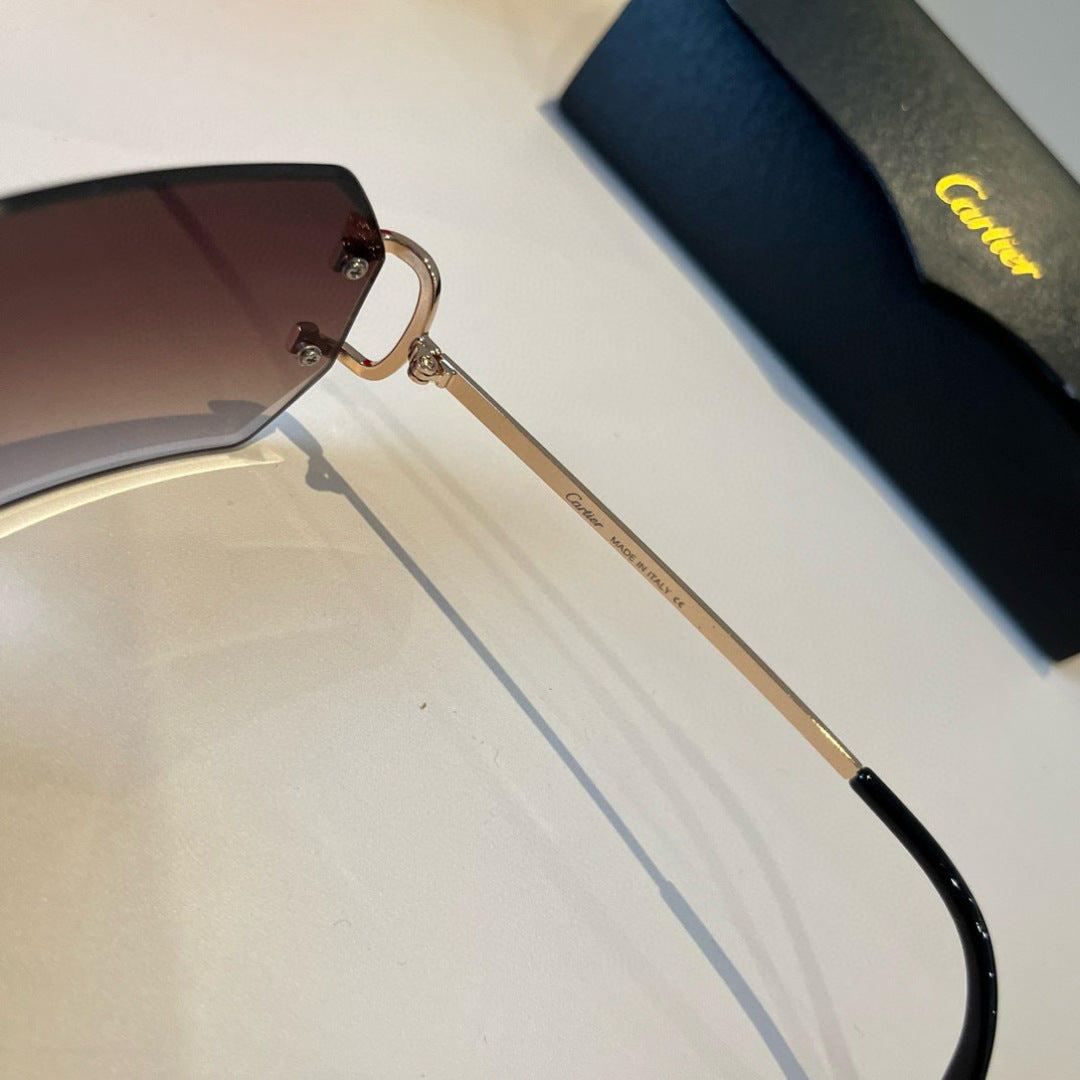 Cartier Lightweight Metal Rimless Red Lens Sunglasses for Men & Women - 935065 - detail image 9