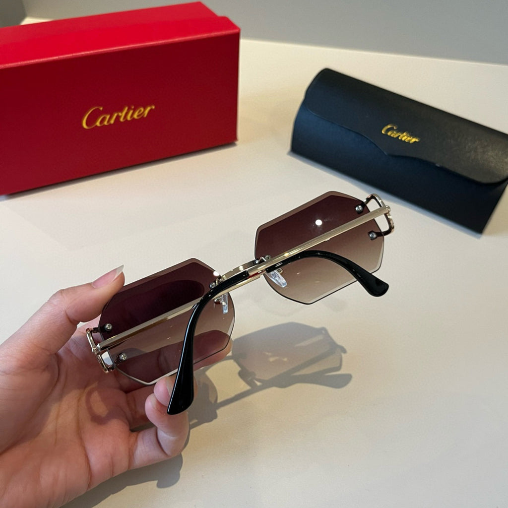 Cartier Lightweight Metal Rimless Red Lens Sunglasses for Men & Women - 935065 - detail image 4