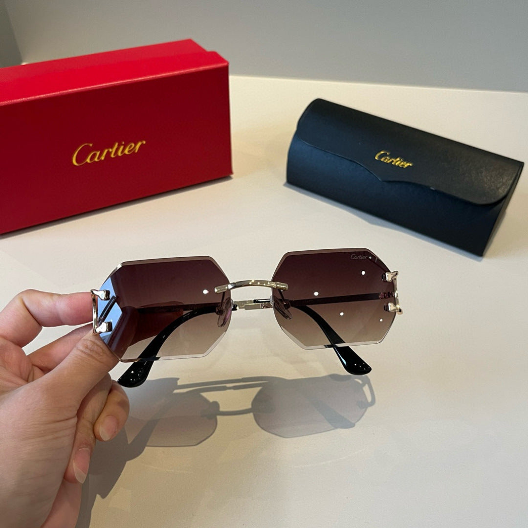 Cartier Lightweight Metal Rimless Red Lens Sunglasses for Men & Women - 935065 - detail image 7