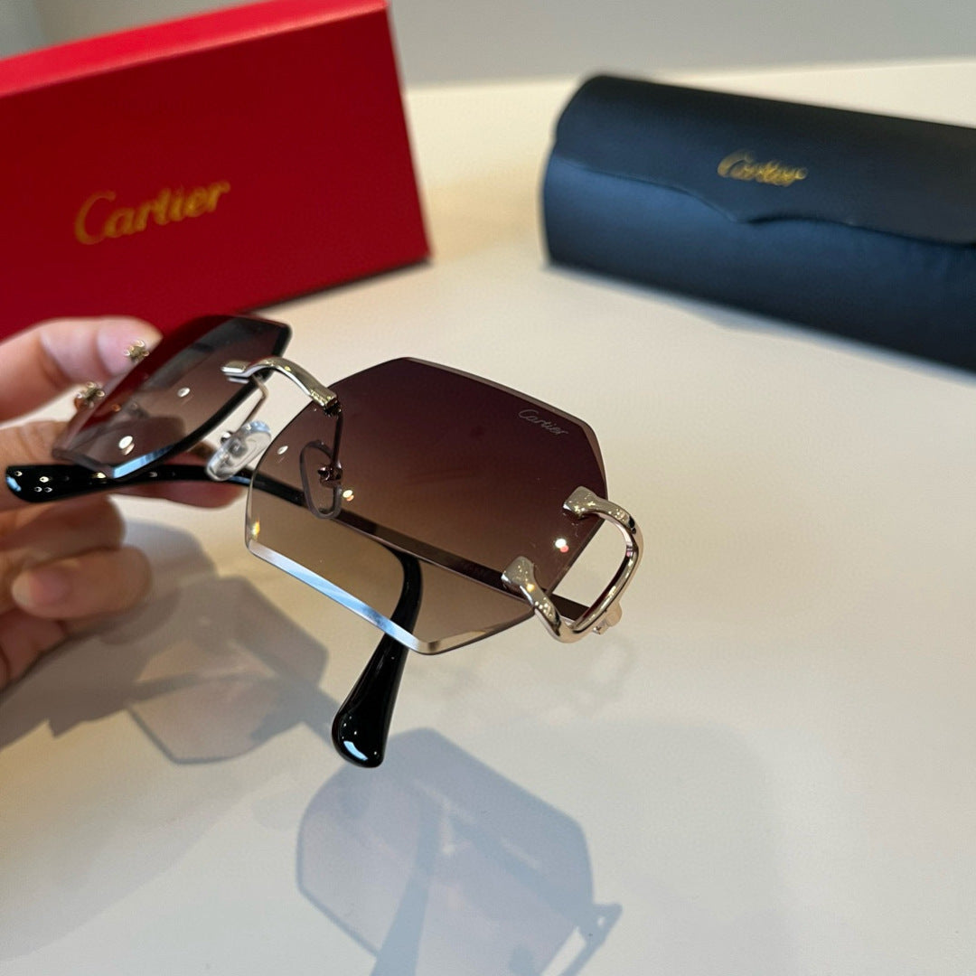 Cartier Lightweight Metal Rimless Red Lens Sunglasses for Men & Women - 935065 - detail image 6