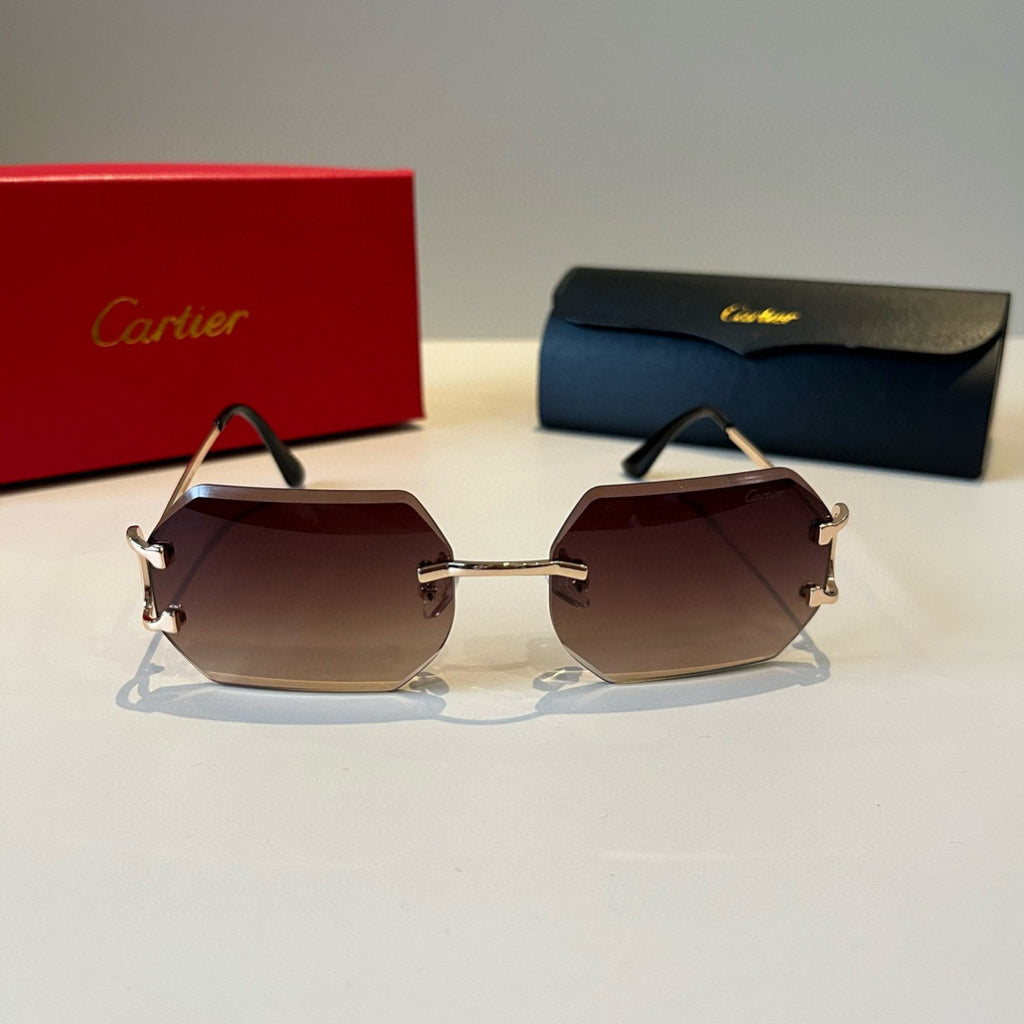 Cartier Lightweight Metal Rimless Red Lens Sunglasses for Men & Women - 935065 - detail image 2