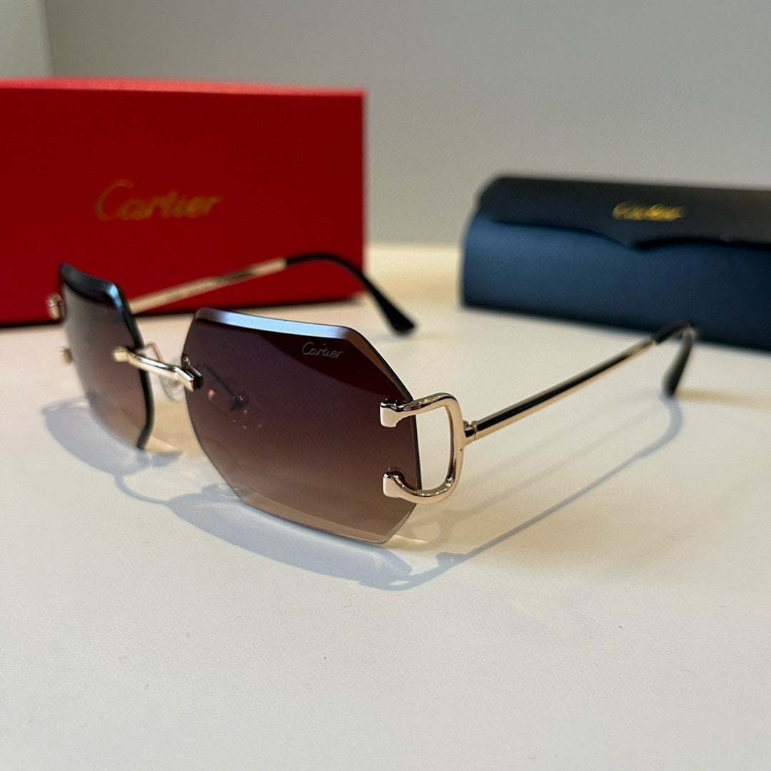 Cartier Lightweight Metal Rimless Red Lens Sunglasses for Men & Women - 935065 - detail image 3