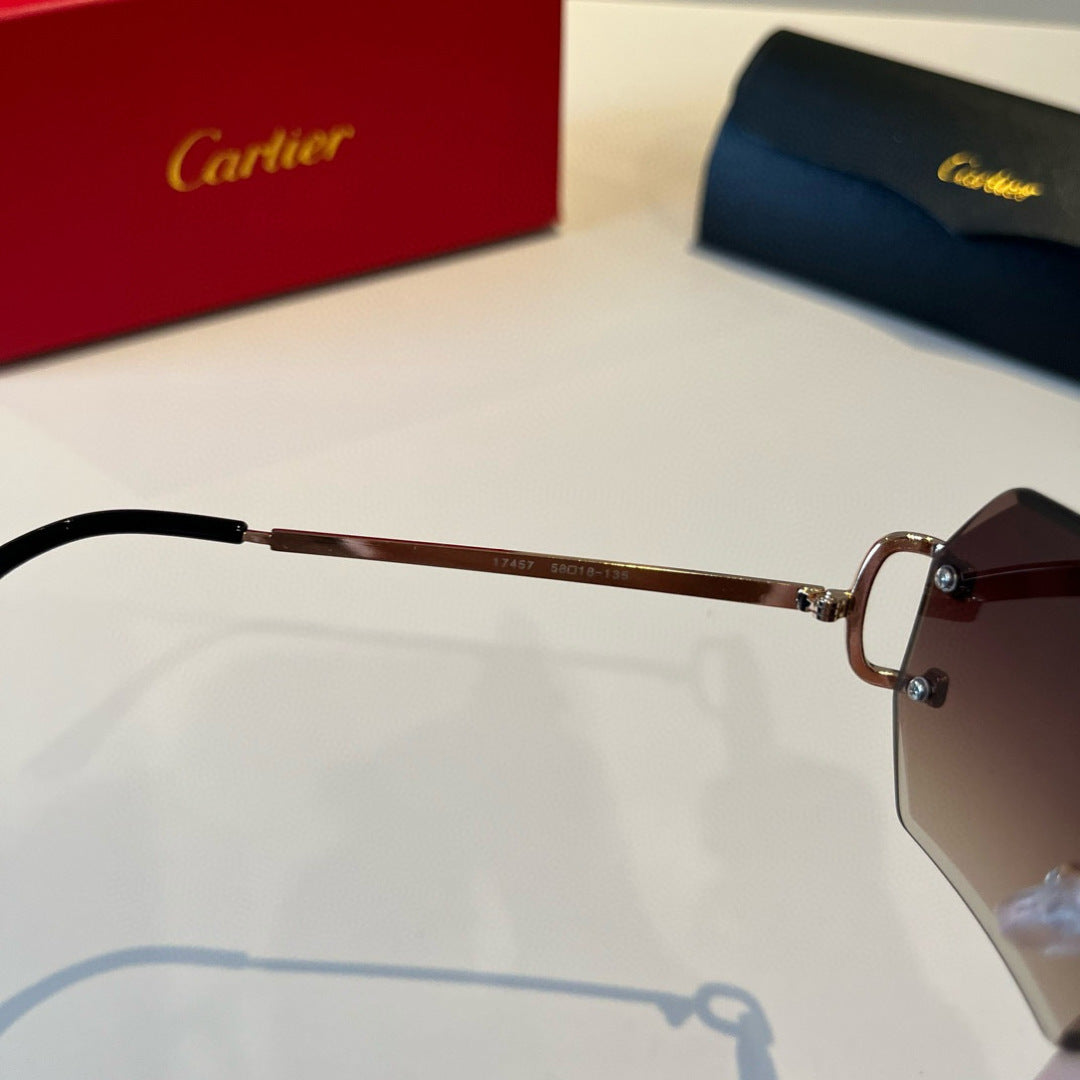 Cartier Lightweight Metal Rimless Red Lens Sunglasses for Men & Women - 935065 - detail image 10