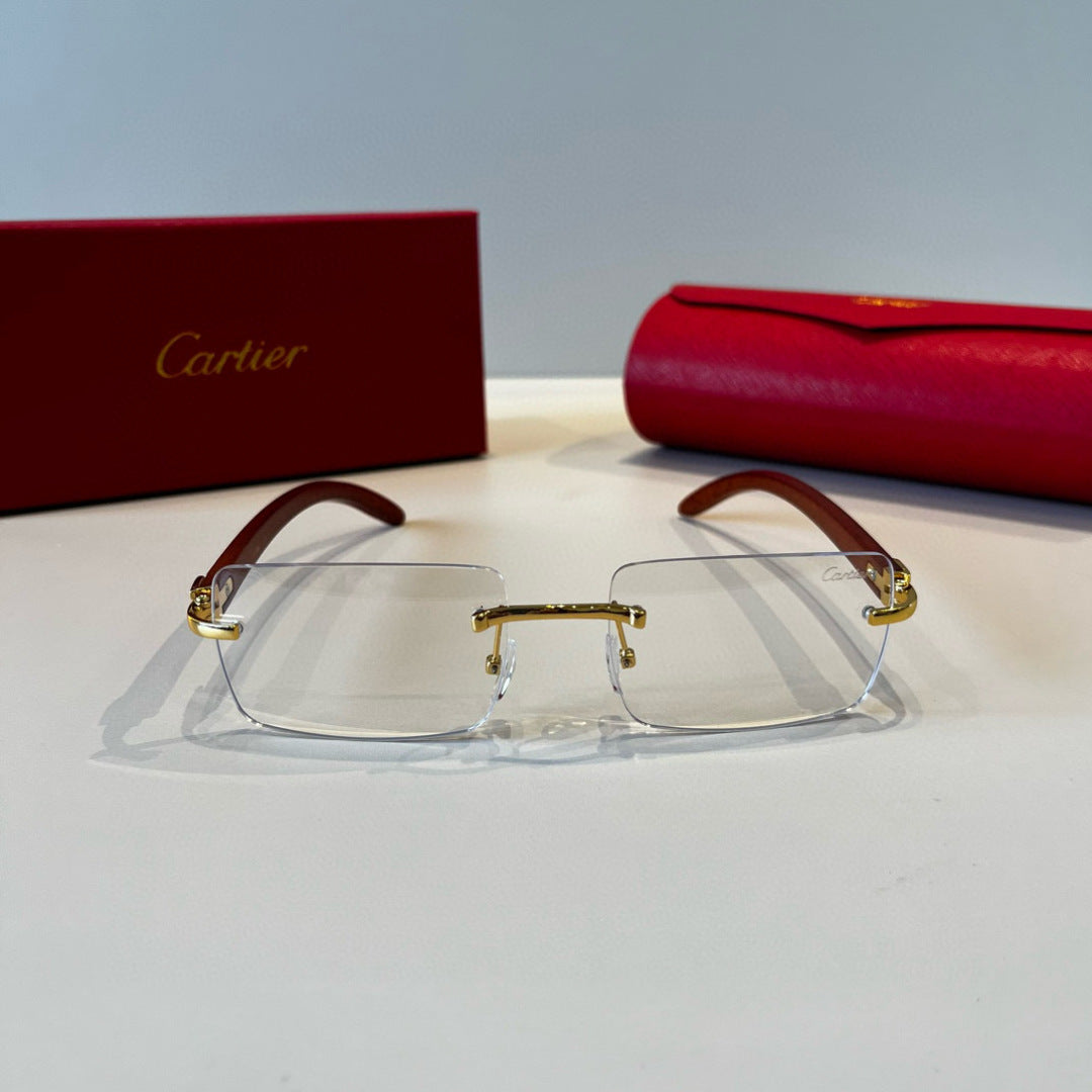 Cartier Lightweight Metal Rimless Silver Lens Sunglasses for Men & Wo - 372250 - detail image 2