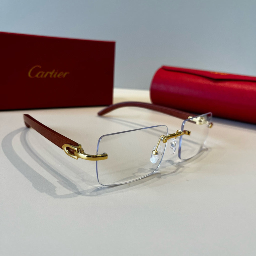 Cartier Lightweight Metal Rimless Silver Lens Sunglasses for Men & Wo - 372250