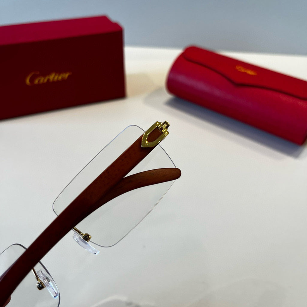 Cartier Lightweight Metal Rimless Silver Lens Sunglasses for Men & Wo - 372250 - detail image 5