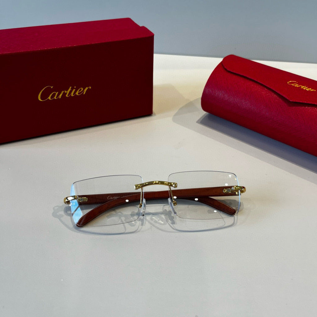 Cartier Lightweight Metal Rimless Silver Lens Sunglasses for Men & Wo - 935066 - detail image 8