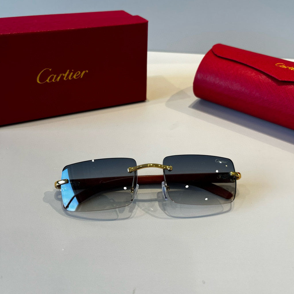 Cartier Lightweight Metal Rimless Red Lens Sunglasses for Men & Women - 487288 - detail image 8