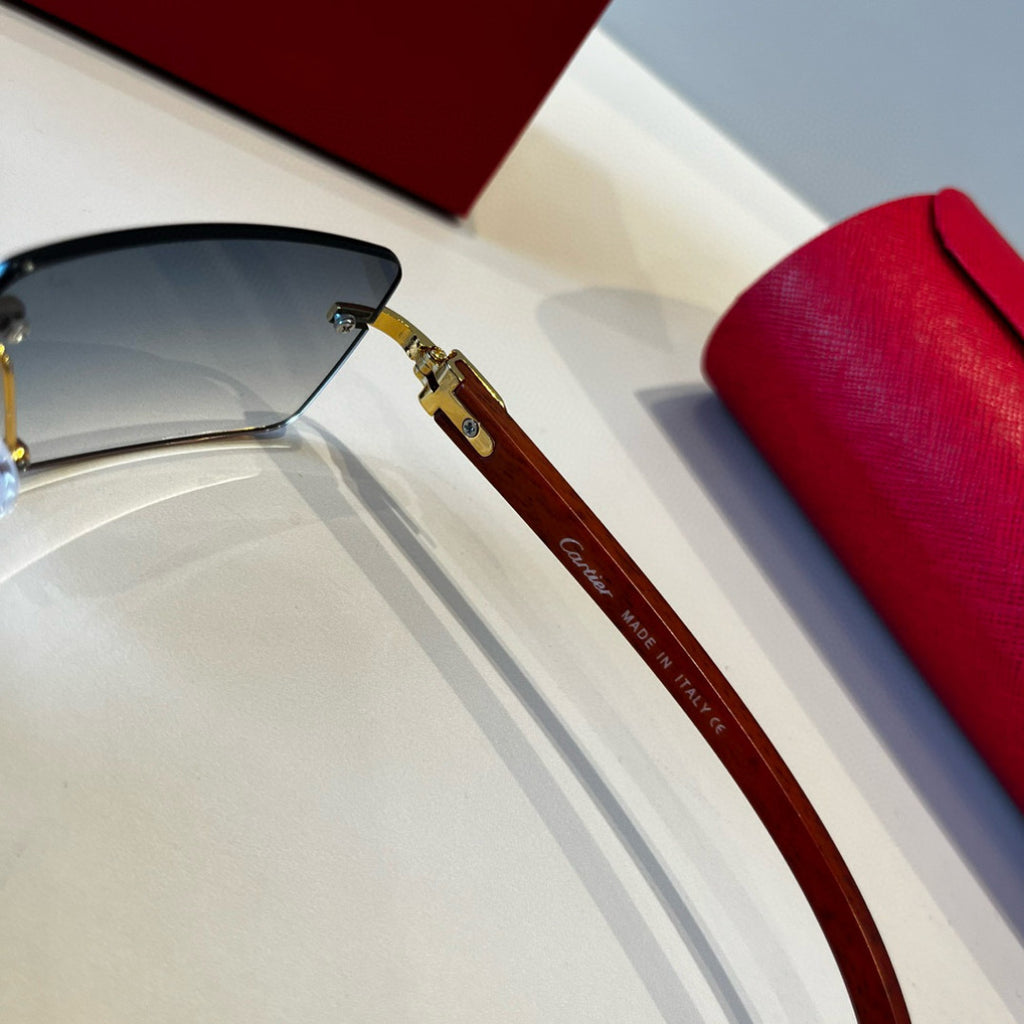 Cartier Lightweight Metal Rimless Red Lens Sunglasses for Men & Women - 487288 - detail image 4