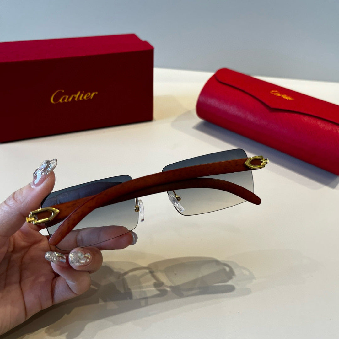 Cartier Lightweight Metal Rimless Red Lens Sunglasses for Men & Women - 372251 - detail image 6