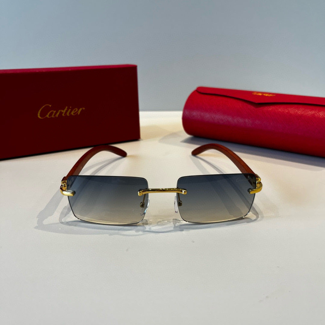 Cartier Lightweight Metal Rimless Red Lens Sunglasses for Men & Women - 487288 - detail image 2