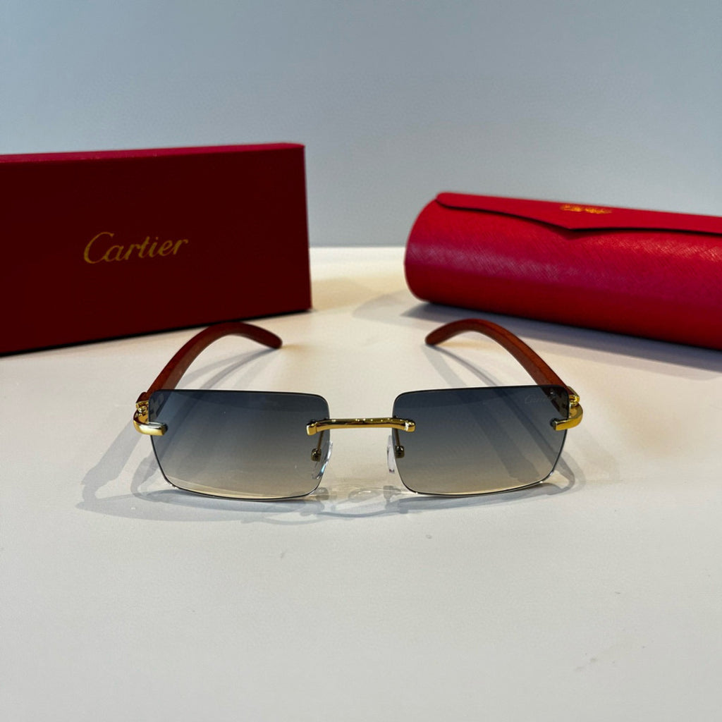 Cartier Lightweight Metal Rimless Red Lens Sunglasses for Men & Women - 415867 - detail image 2