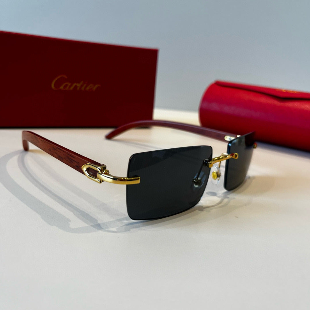 Cartier Lightweight Metal Rimless Silver Lens Sunglasses for Men & Wo - 372252