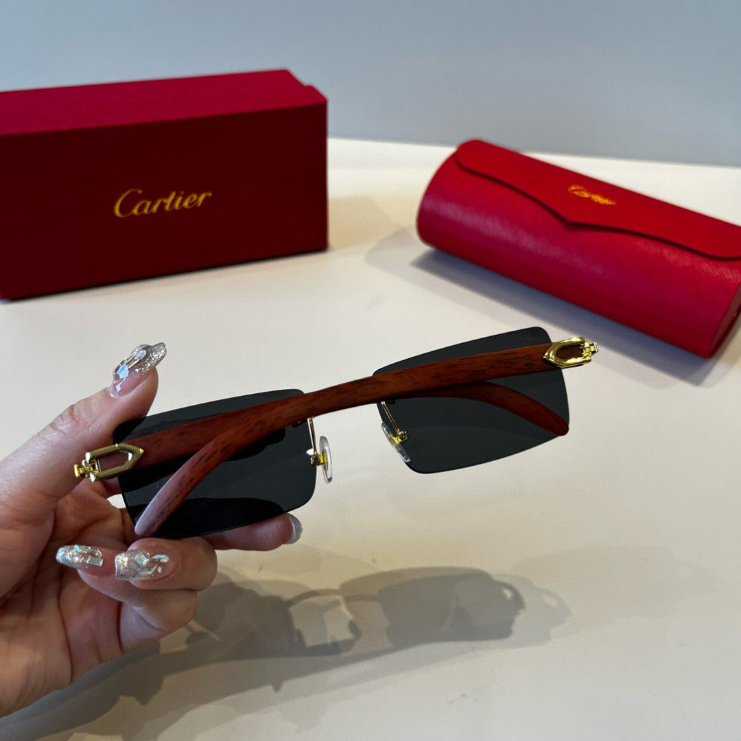 Cartier Lightweight Metal Rimless Silver Lens Sunglasses for Men & Wo - 432359 - detail image 6