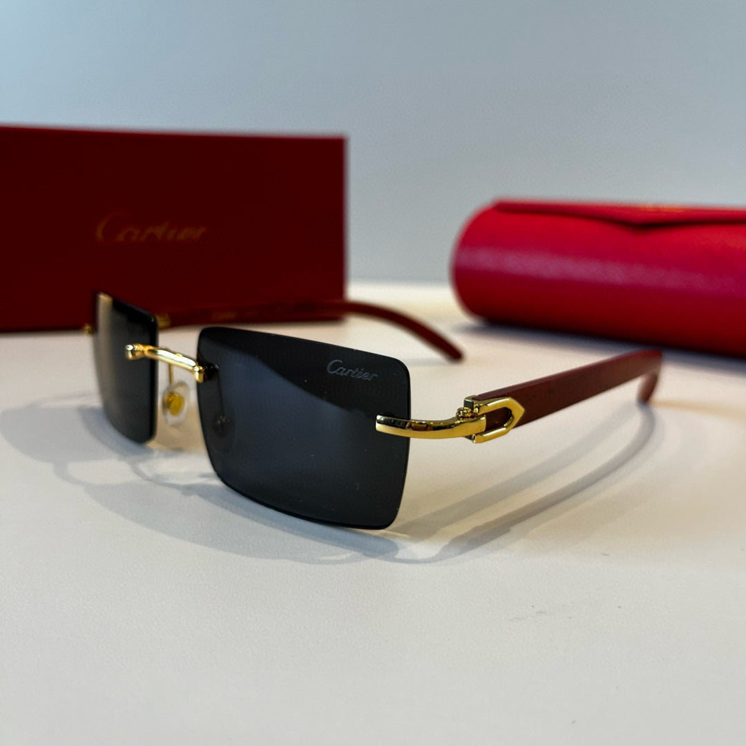 Cartier Lightweight Metal Rimless Silver Lens Sunglasses for Men & Wo - 935068 - detail image 3