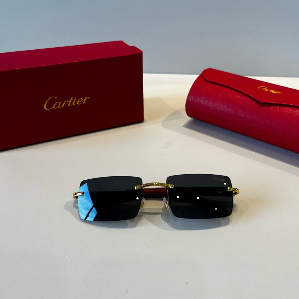 Cartier Lightweight Metal Rimless Silver Lens Sunglasses for Men & Wo - 415868 - detail image 8