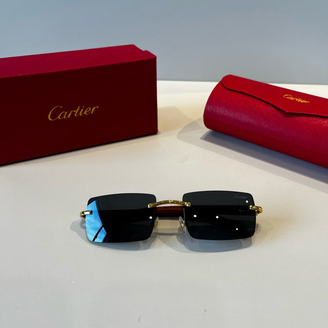 Cartier Lightweight Metal Rimless Silver Lens Sunglasses for Men & Wo - 935068 - detail image 8